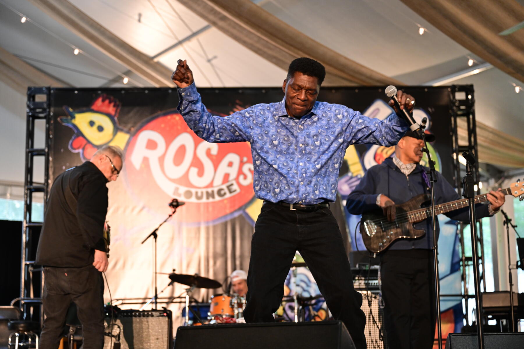 A performer dancing at Chicago Blues Festival