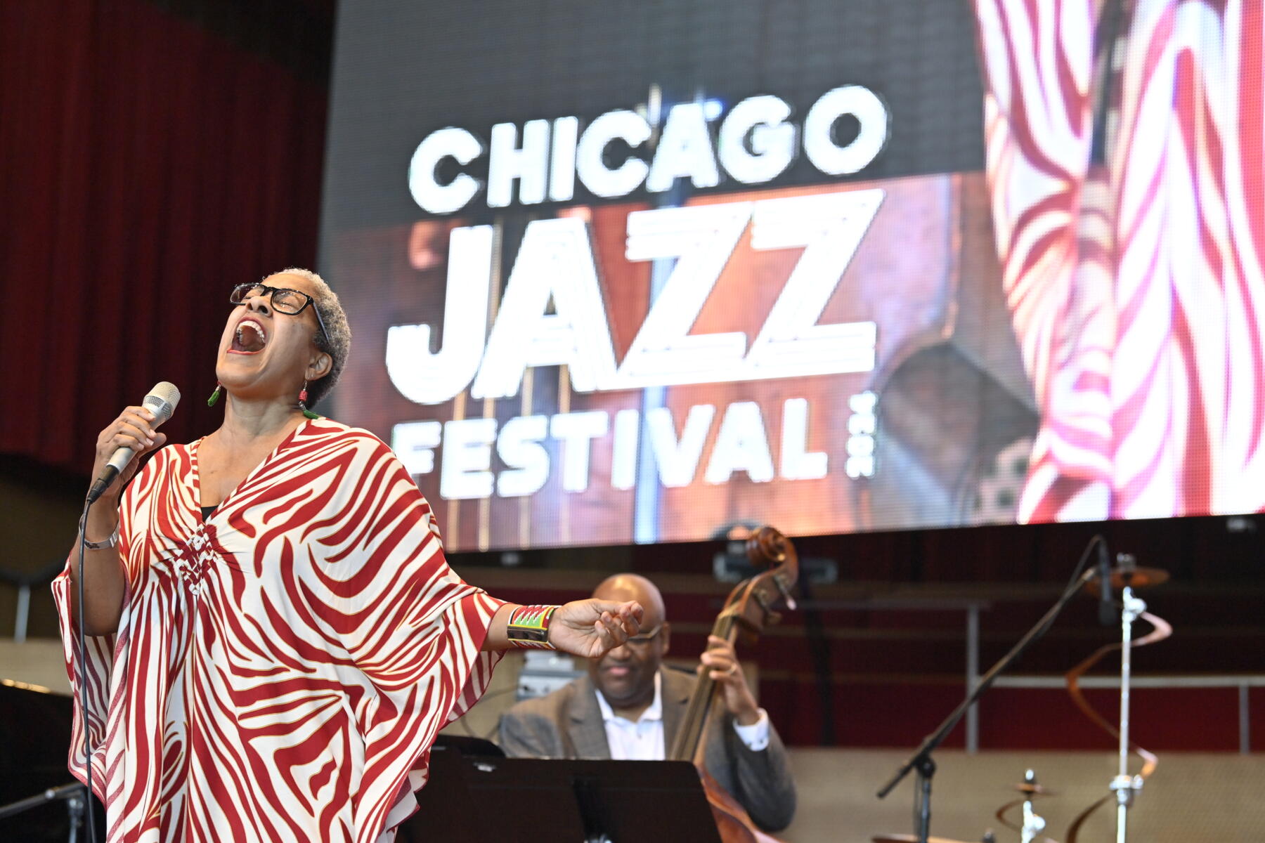 Chicago Jazz Festival performer singing